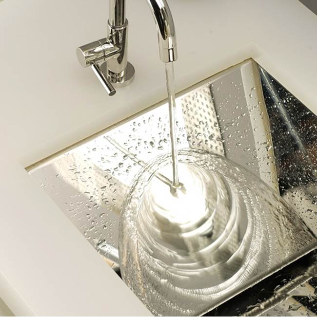 304 brushed stainless steel ebb basin with overflow 14'' X 14'' X 7-1/4'' ID drop in / under mount basin