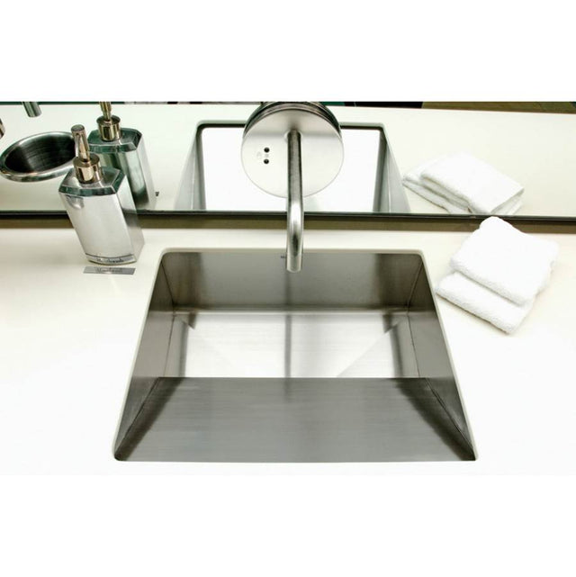 Neo-Metro by Acorn - 304 brushed stainless steel ebb basin 14'' X 14'' X 7-1/4'' ID drop in / under mount basin
