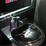 304 brushed stainless steel wall mounted basin with enclosed bottom, drilled for single hole faucet