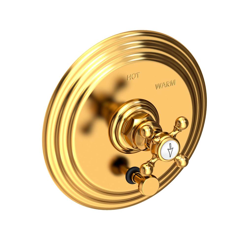 Newport Brass - Astor Balanced Pressure Tub & Shower Diverter Plate with Handle - Aged Brass