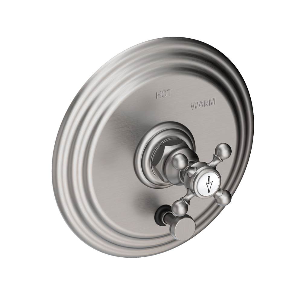Newport Brass - Astor Balanced Pressure Tub & Shower Diverter Plate with Handle - Stainless Steel Pvd