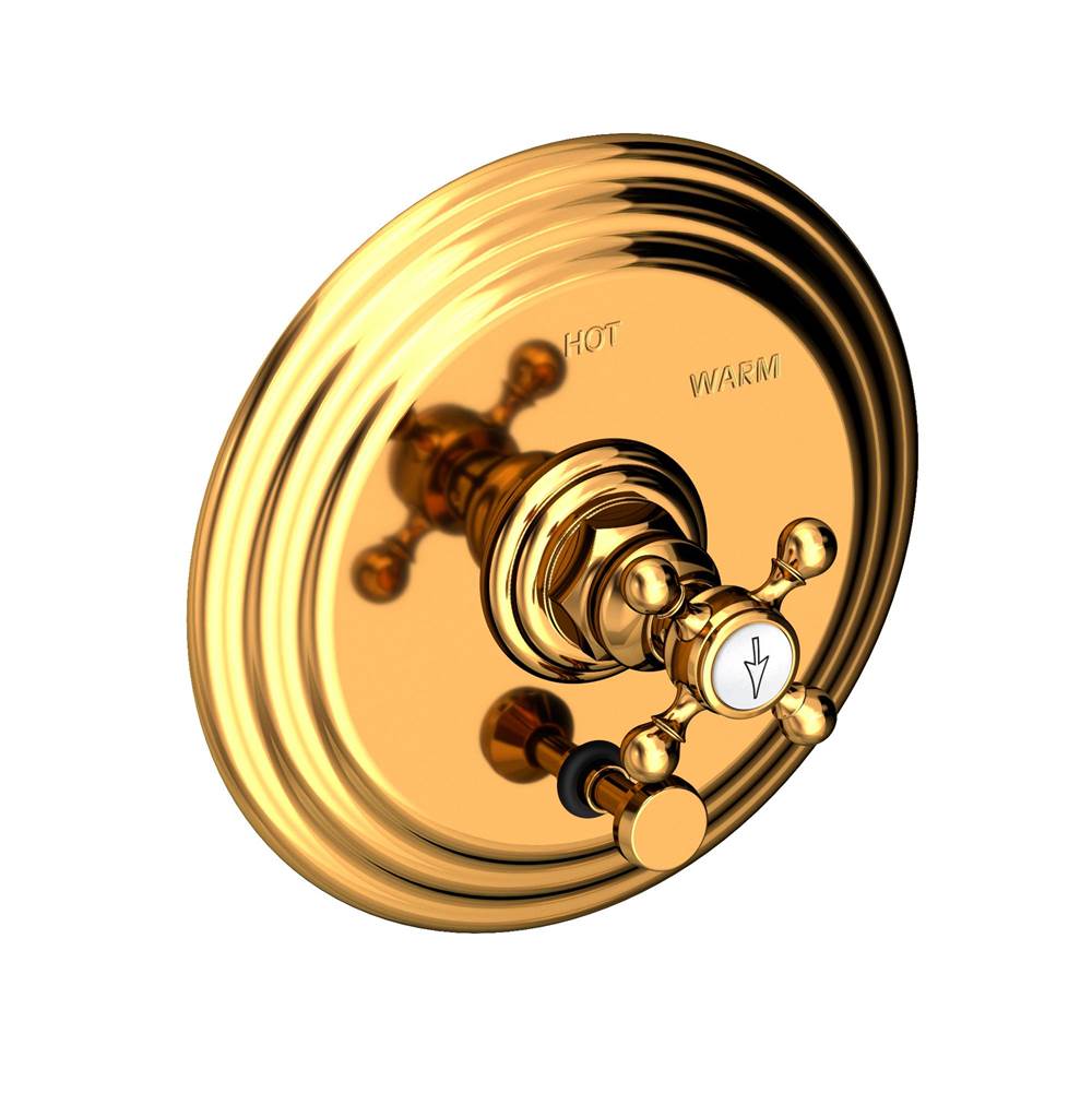 Newport Brass - Astor Balanced Pressure Tub & Shower Diverter Plate with Handle - Polished Gold Pvd