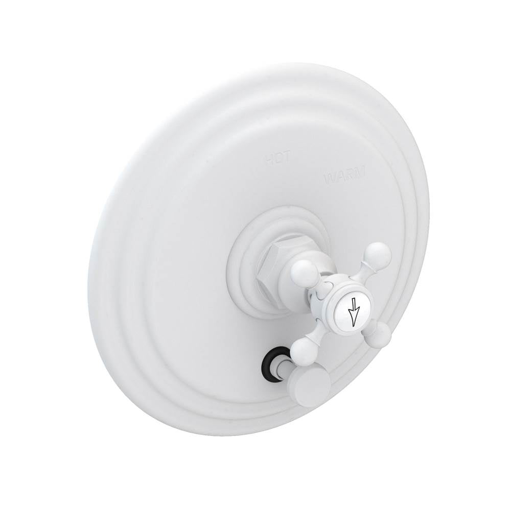Newport Brass - Astor Balanced Pressure Tub & Shower Diverter Plate with Handle - Matte White