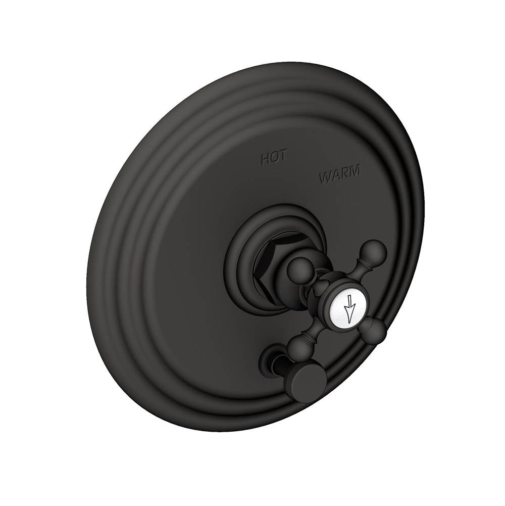 Newport Brass - Astor Balanced Pressure Tub & Shower Diverter Plate with Handle - Flat Black