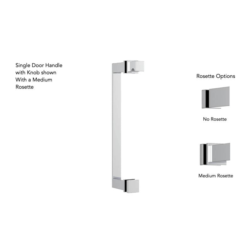 Neelnox - Collection GRANDE 12'' Single Door Handle with Knob Medium Rosette Finish: Matte White - Matte White