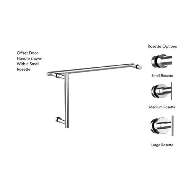 Neelnox - Collection MASTERPIECE 8x24'' Shower Door Handle   Large Rosette Finish: Matte White - Matte White