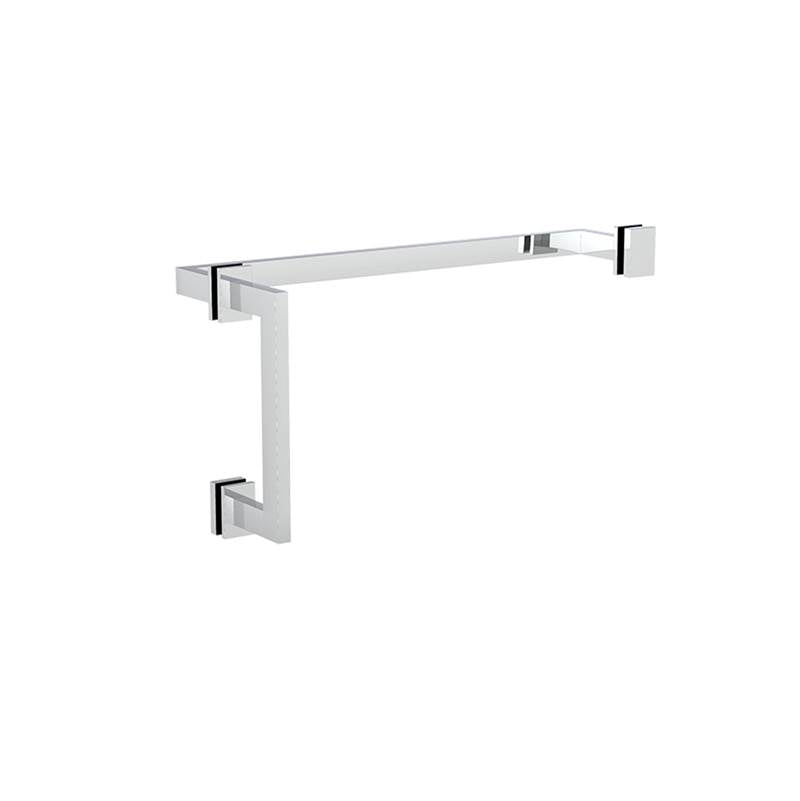 Neelnox - Collection ARGYLE 12x24'' Offset Door Handle   Standard Rosette Finish: Matte White - Matte White