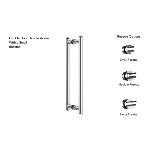 Neelnox - Collection Aire 12'' Double Door Handle   Large Rosette Finish: Matte White - Matte White