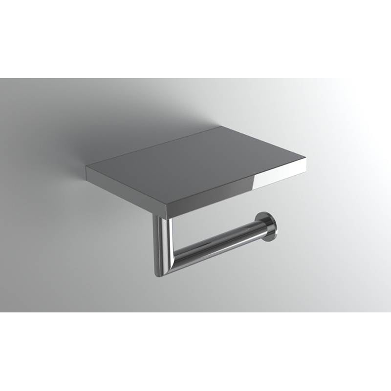 Neelnox - Collection Form Toilet Paper Holder With Shelf Finish: Matte White - Matte White