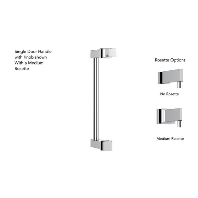 Neelnox - Collection ARTE 18'' Single Door Handle with Knob Medium Rosette Finish: Matte White - Matte White