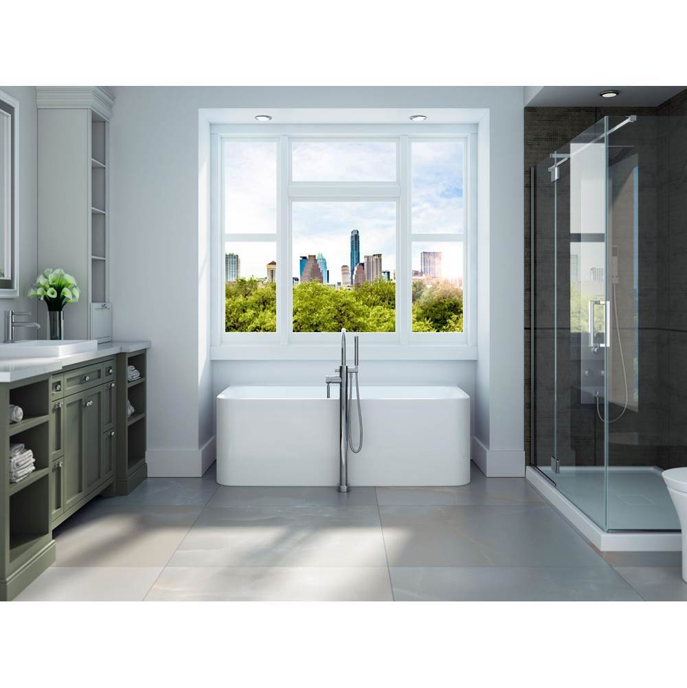 Neptune Rouge - Freestanding One Piece BELGRADE 32x60, Rouge-Air, with Chrome Drain, White - White