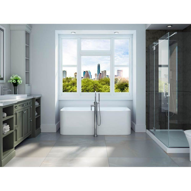 Neptune Rouge - Freestanding One Piece BELGRADE 32x66, Mass-Air,  with Chrome Drain, White - White