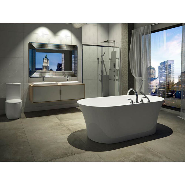 Neptune Rouge - Freestanding One Piece BADEN 32x60, Mass-Air, with Chrome Drain, White - White