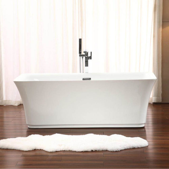 Neptune Rouge - Freestanding One Piece LONDON 30x60, Chrome Drain, White - White