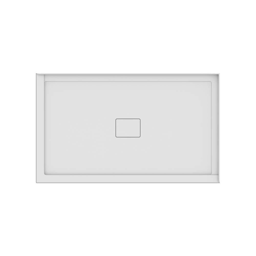 Neptune Rouge - ROUGE shower base 36x60, Central Drain, with Right tiling flange 2 sides, 60'' Opening, White - White