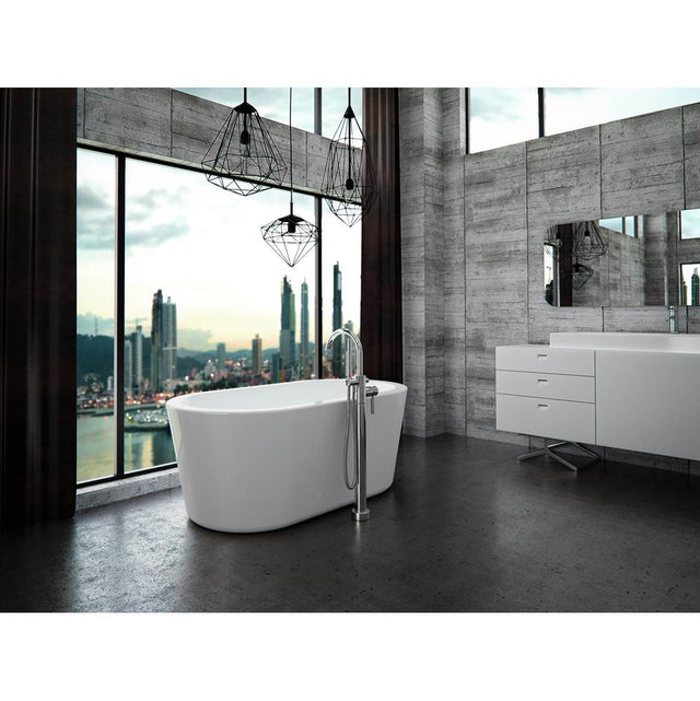 Neptune Rouge - Freestanding One Piece AMAZE 32x66, Oval, Rouge-Air, Chrome Drain, White - White