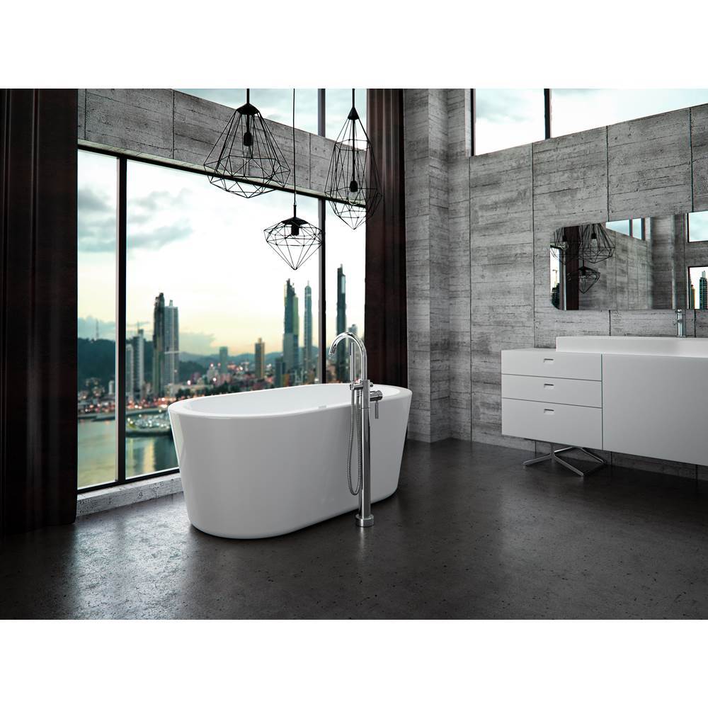 Neptune Rouge - Freestanding One Piece AMAZE 32x60, Oval, Rouge-Air, Chrome Drain, White - White