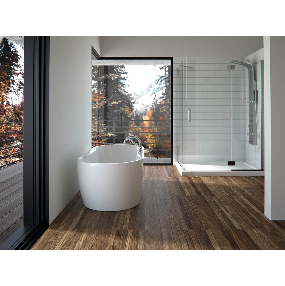Neptune Rouge - Freestanding One Piece BERLIN 32x66, Rouge-Air, Chrome Drain, White - White
