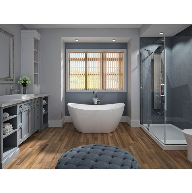 Neptune Rouge - Freestanding One Piece FLORENCE 32x60, Rouge-Air, Chrome Drain, White - White