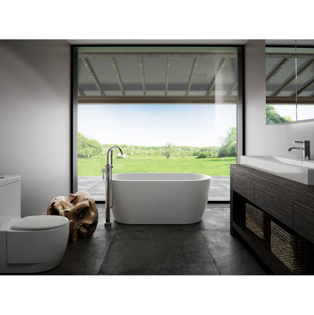 Neptune Rouge - Freestanding One Piece MONACO 30x60, Mass-Air, Chrome Drain, White - White
