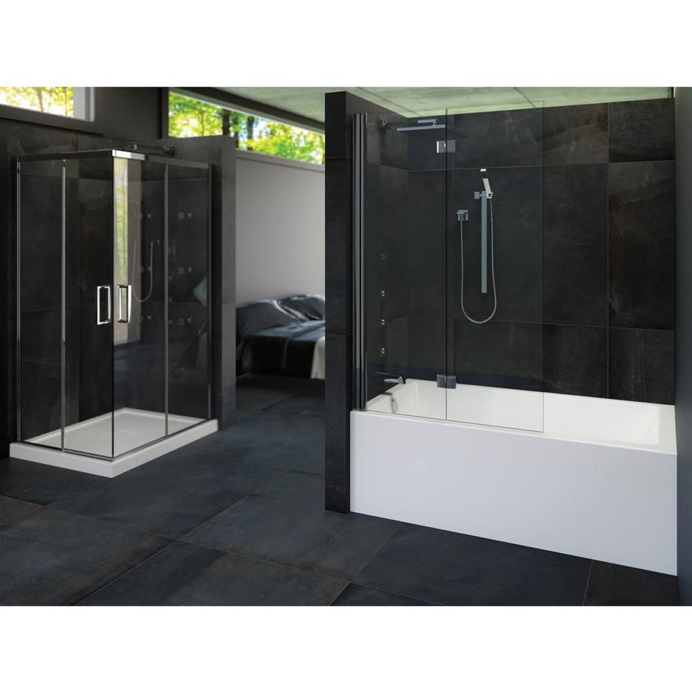 Neptune Rouge - LEMANS bathtub 32x60 with Tiling Flange and Skirt, Right drain, White - White