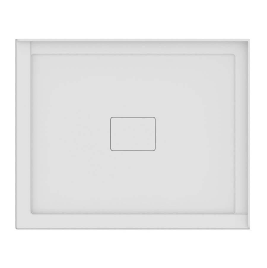 ROUGE shower base 34x42, Central Drain, with Left tiling flange 2 sides, 42'' Opening, White