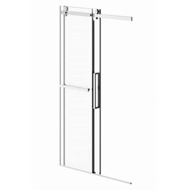 Neptune Rouge - EXALT 48 sliding shower door, Black/Clear - Black, Clear