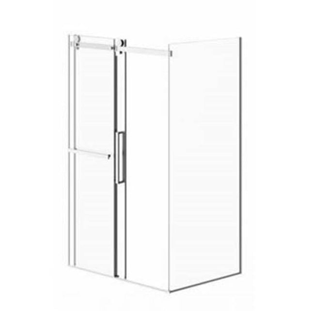 Neptune Rouge - EXALT 3248 sliding shower door, Black/Clear - Black, Clear
