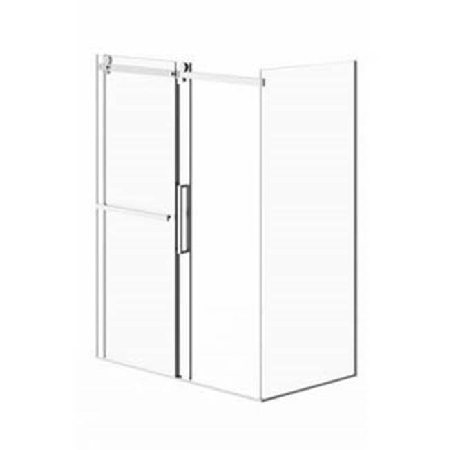 Neptune Rouge - EXALT 3660 sliding shower door, Black/Clear - Black, Clear