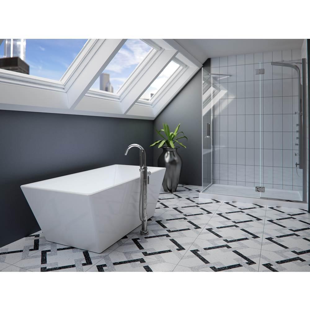 Neptune Rouge - Freestanding One Piece PRAGUE 32x66, Chrome Drain, White - White
