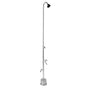 Outdoor Shower - Free Standing Single Supply Shower - Cross Handle Valve, 4'' Shower Head, Hose Bibb, Foot Shower