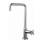 Outdoor Shower - Single Supply Faucet - ''Smooth'' Cross Handle - 90-Degree Spout - Satin - Satin