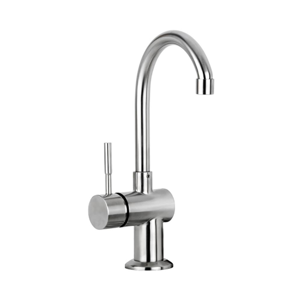Outdoor Shower - Hot & Cold Faucet - ''Marathon'' Lever Handle - Curved Spout - Satin - Satin