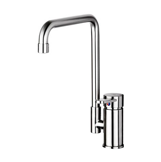 Outdoor Shower - Hot & Cold Faucet - ''Romeo'' Lever Handle - 90-Degree Spout - Satin - Satin
