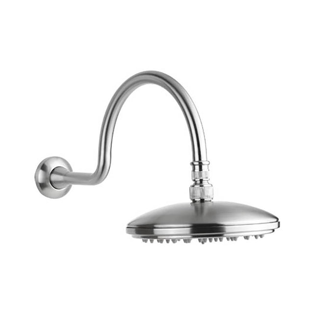 Outdoor Shower - Shower Head Set - 8'' Shower Head, 16''Arm - Satin