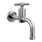Outdoor Shower - Wall Mount Single Supply Faucet - ''Smooth'' Cross Handle - Satin