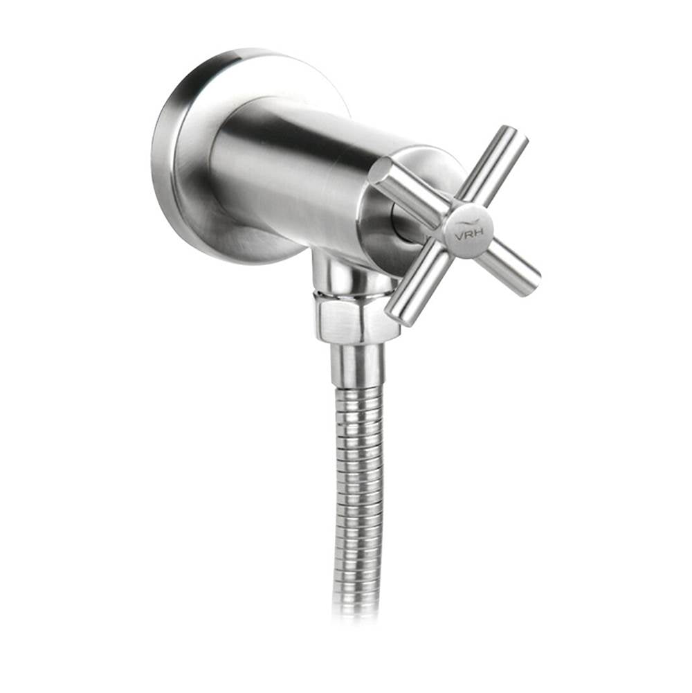 Outdoor Shower - Angle Valve - ''Smooth'' Cross Handle - Satin