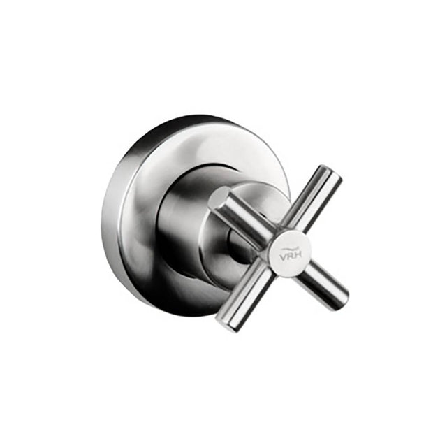 Outdoor Shower - Concealed Single Supply Valve - ''Smooth'' Cross Handle - 316 Stainless Steel - Satin