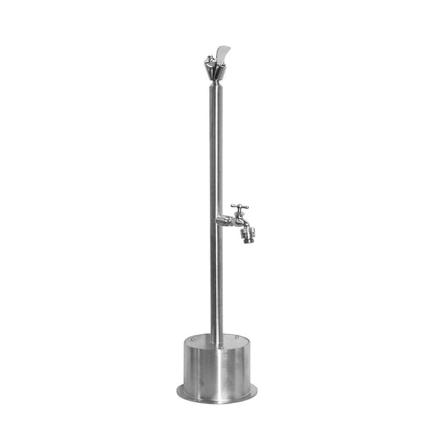 Outdoor Shower - Free Standing Single Supply Push Button Drinking Fountain, Hose Bibb