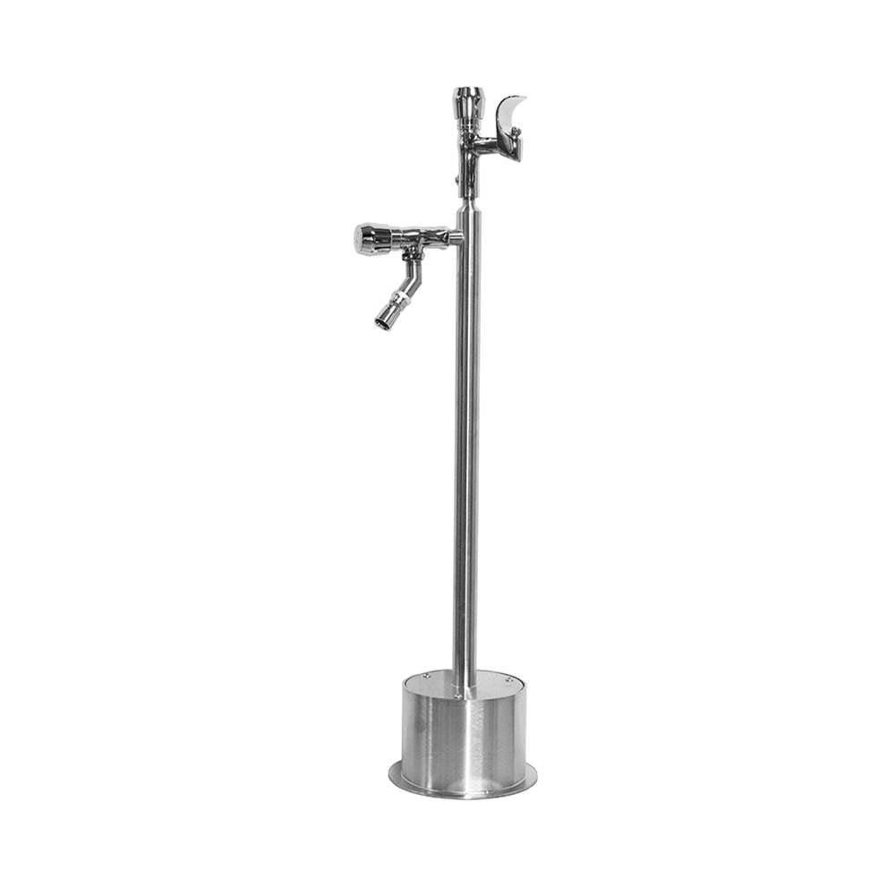 Outdoor Shower - Free Standing Single Supply ADA Metered Drinking Fountain and Foot Shower