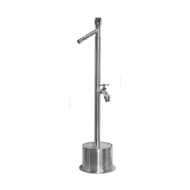 Outdoor Shower - Free Standing Single Supply ADA Metered Foot Shower, Hose Bibb