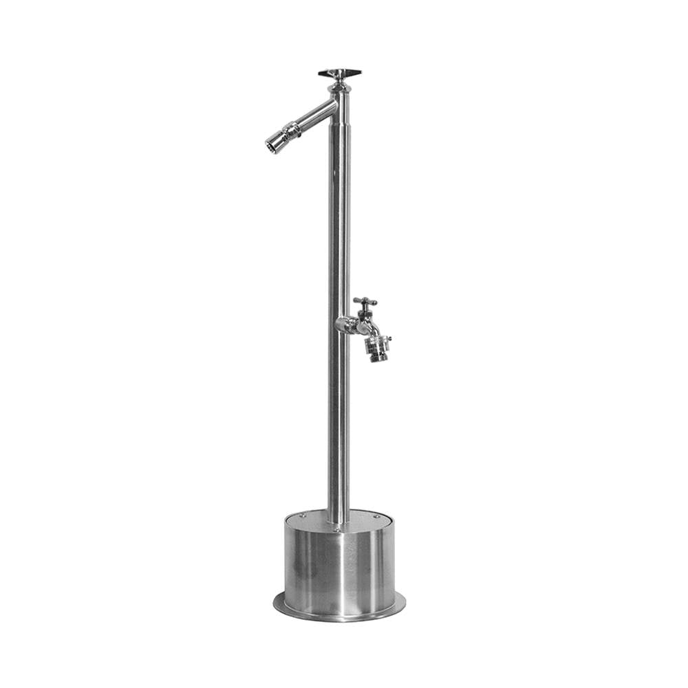 Outdoor Shower - Free Standing Single Supply Cross Handle Foot Shower, Hose Bibb
