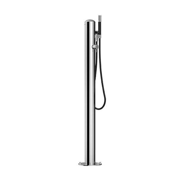 Outdoor Shower - 'Spring'' Free Standing Single Supply Hand Spray - Satin