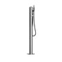 Outdoor Shower - 'Spring'' Free Standing Single Supply Hand Spray - ADA Metered Push Valve - Satin