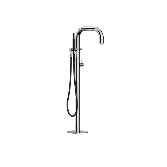 Outdoor Shower - 'Boss'' Free Standing Hot & Cold Tub Filler - Hand Spray - Mirror