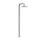 Outdoor Shower - 'Boss Wide'' Free Standing Hot & Cold Shower Unit - 16'' Shower Head - Satin