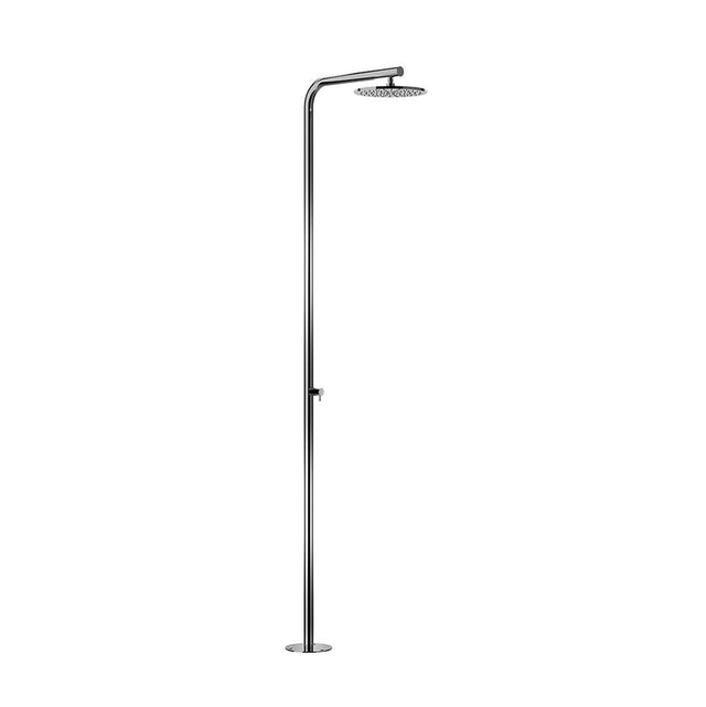 Outdoor Shower - 'Classy'' Free Standing Single Supply Shower Unit - 12'' Shower Head - Satin