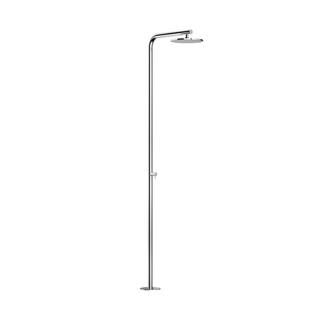 Outdoor Shower - 'Classy'' Free Standing Hot & Cold Shower Unit - 12'' Shower Head - Mirror