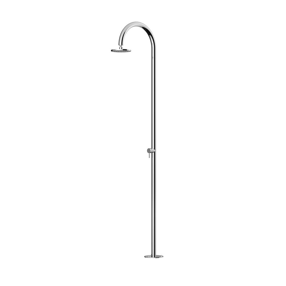 Outdoor Shower - 'Origo'' Free Standing Hot & Cold Shower Unit - 8'' Shower Head - Mirror