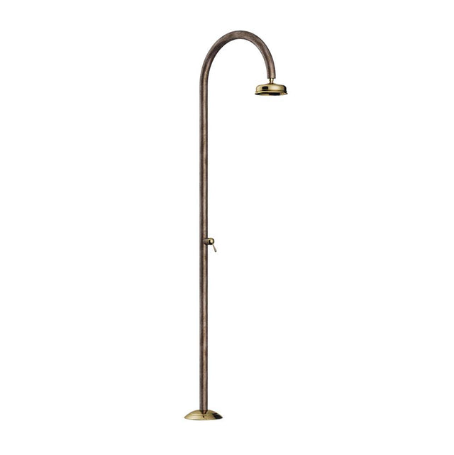 Outdoor Shower - 'Origo'' Free Standing Hot & Cold Copper Shower Unit - 8'' Brass Shower Head